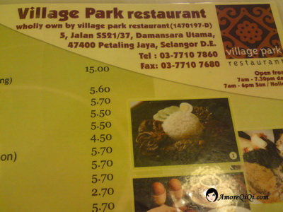village park lemak nasi menu restaurant damansara begun order everything because